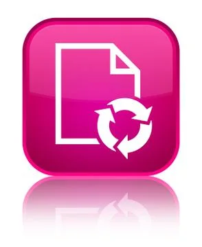 Document process icon special pink square button Stock Illustration