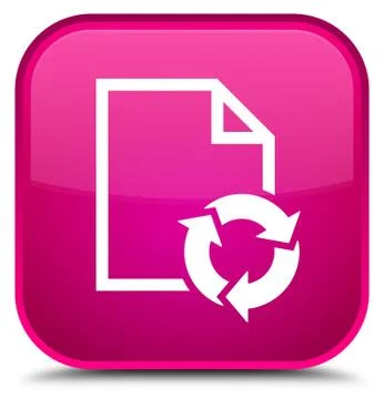 Document process icon special pink square button Stock Illustration