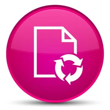 Document process icon special pink round button Illustrazione stock