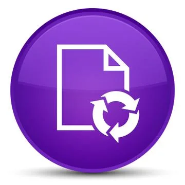 Document process icon special purple round button Illustrazione stock