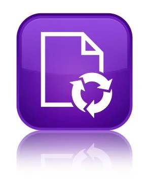 Document process icon special purple square button Illustrazione stock