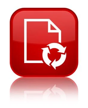 Document process icon special red square button Stock Illustration