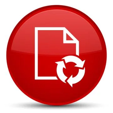 Document process icon special red round button Illustrazione stock