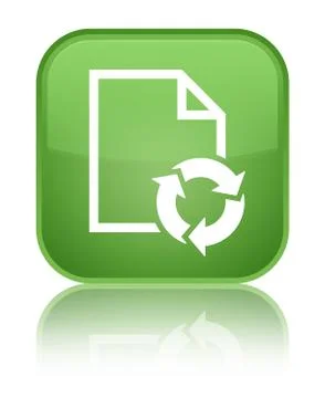 Document process icon special soft green square button Stock Illustration