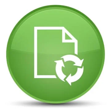 Document process icon special soft green round button Stock Illustration