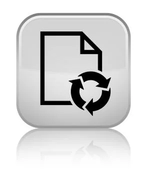 Document process icon special white square button Stock Illustration