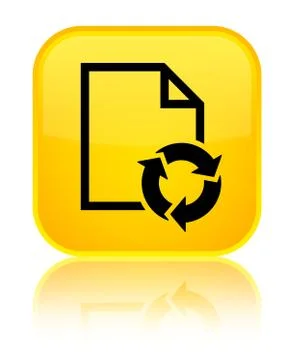 Document process icon special yellow square button Stock Illustration