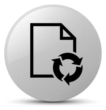 Document process icon white round button Illustrazione stock