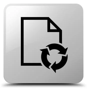 Document process icon white square button 스톡 일러스트
