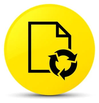 Document process icon yellow round button Stock Illustration