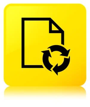 Document process icon yellow square button Illustrazione stock