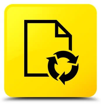Document process icon yellow square button Stock Illustration