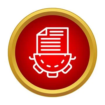 Document processing and data management workflow icon Illustrazione stock