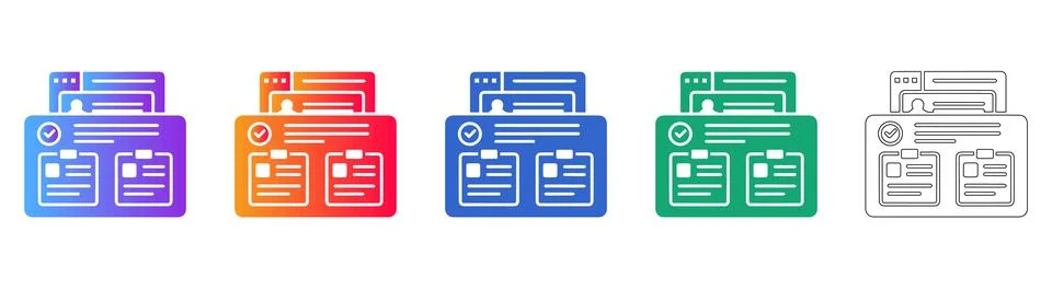 Document Processing and Management Icons Stock Illustration