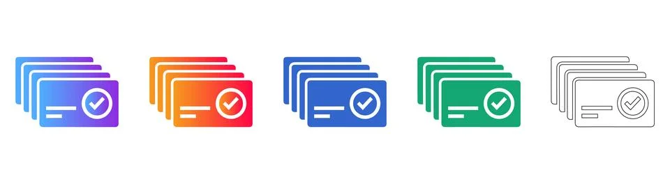 Document Processing and Validation Icons 스톡 일러스트