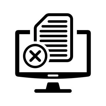 Document processing on computer icon. Stock Illustration