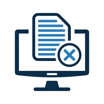 Document processing on computer icon. 写真素材