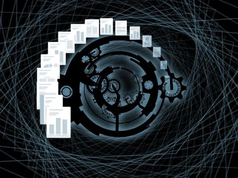 Document Processing Stock Illustration