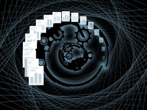 Document Processing Stock Illustration