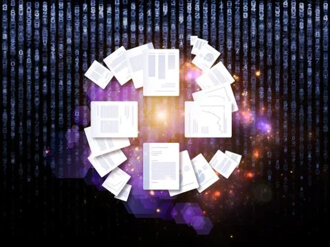 Document Processing Stock Illustration