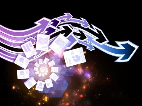 Document Processing Stock Illustration