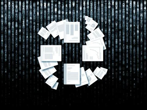 Document Processing Stock Illustration