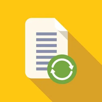 Document processing is renewing with circular arrows showing refresh Stock Illustration