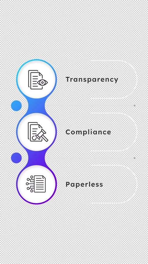 Document processing round blue gradient linear timeline infographics animation Vídeo Stock 331843912
