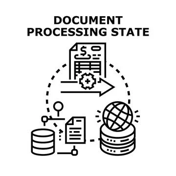 Document processing state and data management system イラスト素材
