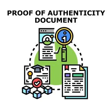 Document proofing authenticity and verification process Stock Illustration