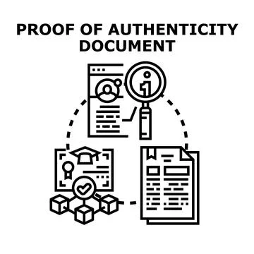 Document proofing authenticity and verification process Stock Illustration
