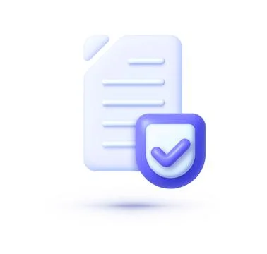Document protection 3d for web design. Data technology. Vector illustration Illustrazione stock