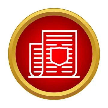 Document protection and data privacy shield icon Stock-Illustration
