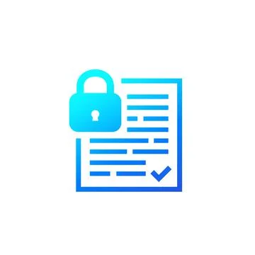 Document protection and data security icon Stock Illustration