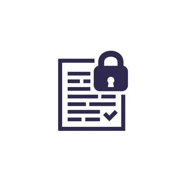Document protection and data security icon, vector イラスト素材