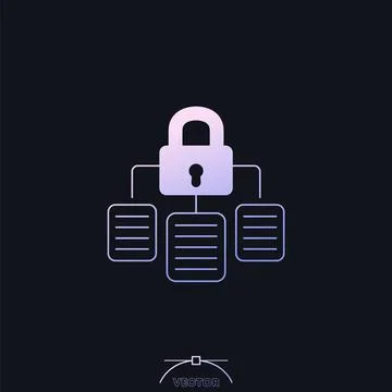 Document protection and data security icon with gradient Stock Illustration