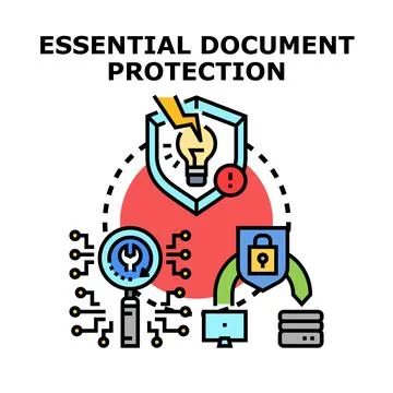Document protection and secure data management concept Stock Illustration