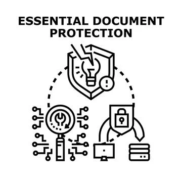 Document protection and secure data management concept イラスト素材
