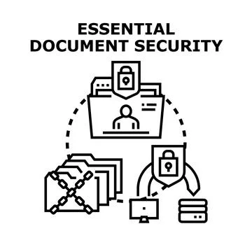 Document protection concept with data cybersecurity measures Stock Illustration