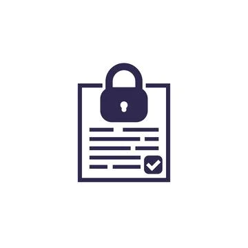 Document protection, data security icon Stock Illustration
