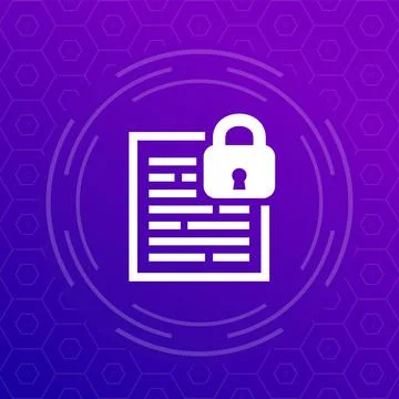 Document protection, data security icon, vector Stockillustratie