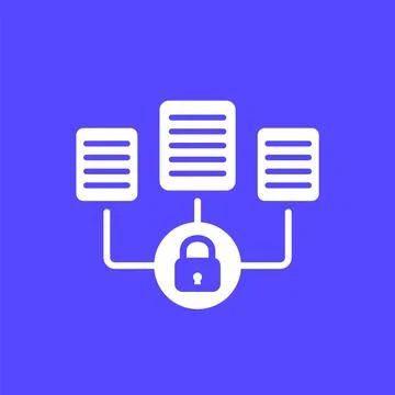 Document protection, data security icon, vector Stock Illustration