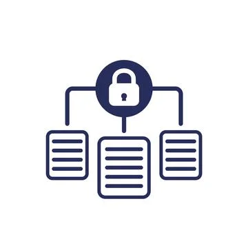 Document protection, data security icon on white Illustrazione stock