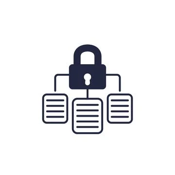 Document protection, data security icon on white イラスト素材
