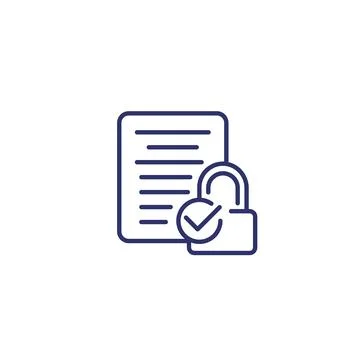 Document protection, data security line icon 스톡 일러스트