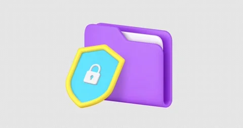 Document protection file folder shield lock 3d animation with alpha channel 動画素材 297464598