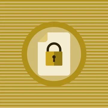 Document protection flat icon Stock Illustration
