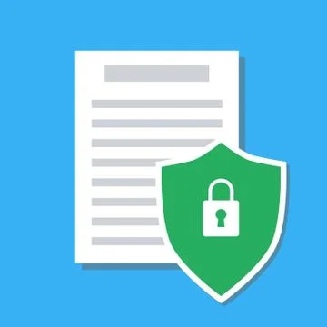 Document protection, flat style vector illustration concept 스톡 일러스트