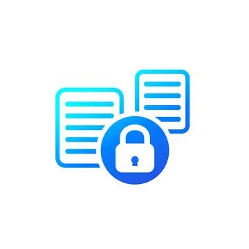 Document protection icon, data security vector Stock Illustration