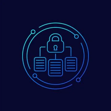 Document protection icon, linear vector Illustrazione stock